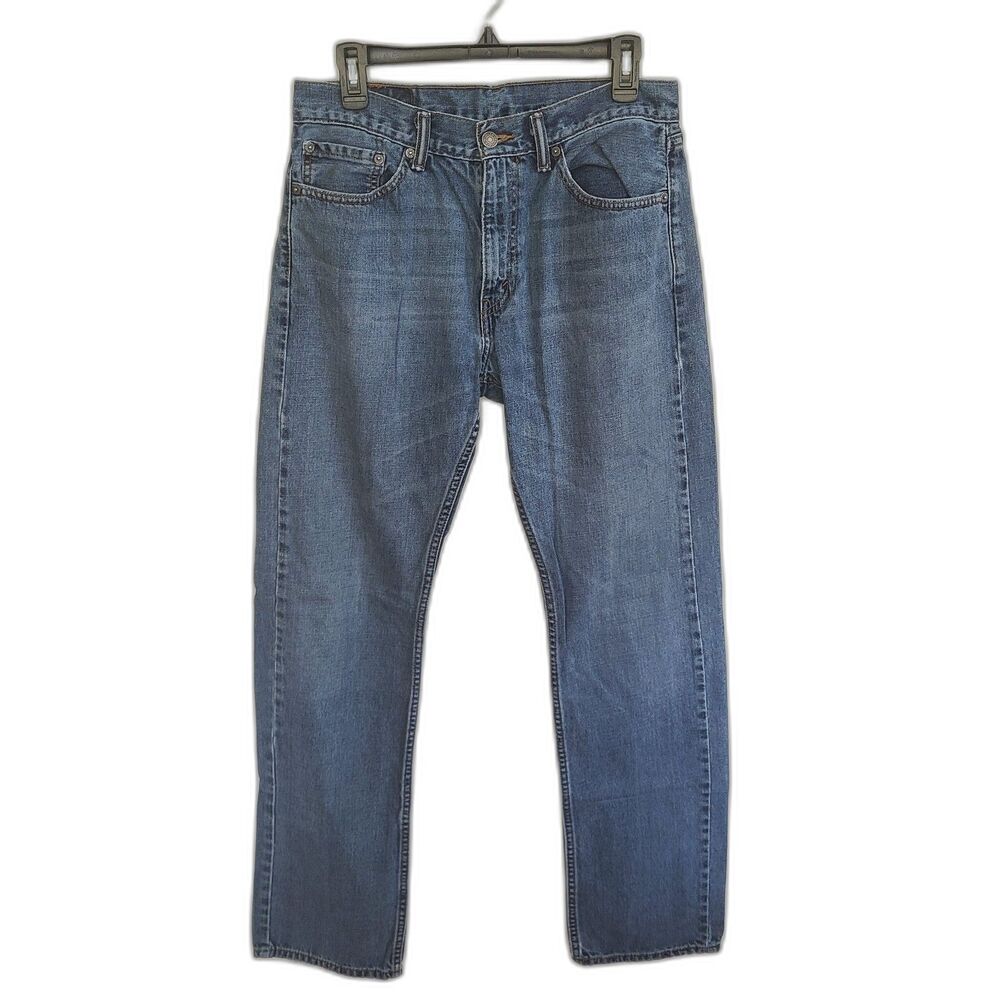 Men's Levi's 505 Regular Fit Straight Leg Jeans - 32 x 34 - Classic Blue Denim